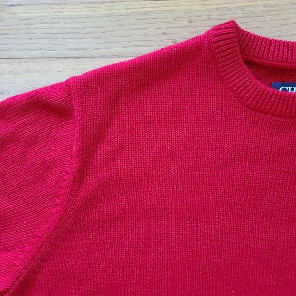 Chaps Men's Red Long Sleeves Crewneck Pullover Sweater Size Large Tall LT Logo - Picture 6 of 16